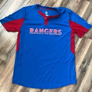 Majestic Texas Rangers COOLBASE warm up jersey World Series champs!